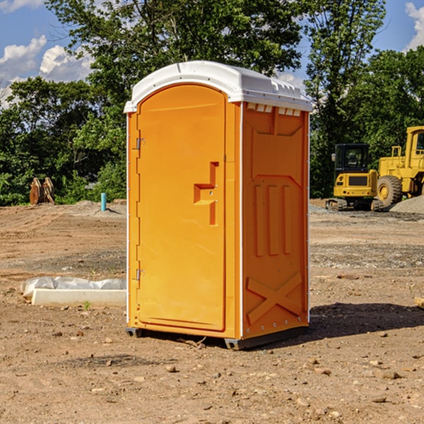 how often are the portable restrooms cleaned and serviced during a rental period in Lodi